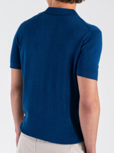OVER-D Polo regular in cotone tinta unita OC1S2S6M02 Blu (5)