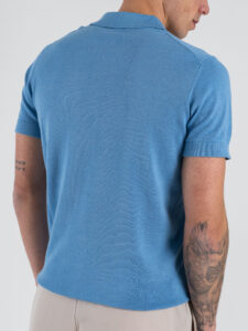 OVER-D Polo slim in cotone tinta unita OC1S2S6M02 Avazione (5)