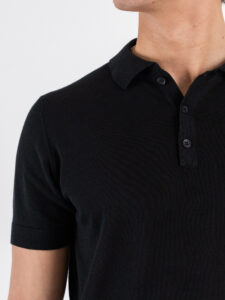 OVER-D Polo slim in cotone tinta unita OC1S2S6M02 Nero (3)