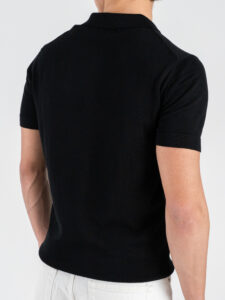 OVER-D Polo slim in cotone tinta unita OC1S2S6M02 Nero (5)