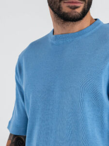 OVER-D T-shirt regular mezza manica in cotone OC1S2S6M11 Aviazione (3)