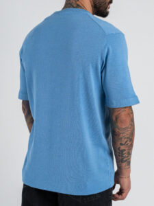 OVER-D T-shirt regular mezza manica in cotone OC1S2S6M11 Aviazione (4)