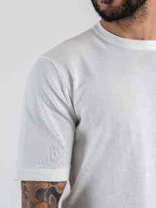 OVER-D T-shirt regular mezza manica in cotone OC1S2S6M11 Bianco (3)