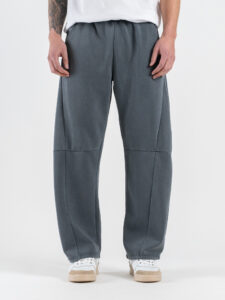 Pantalone baggy in felpa con cuciture frontali e coulisse in vita 299 Dark Grey (1)