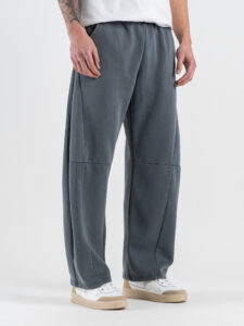 Pantalone baggy in felpa con cuciture frontali e coulisse in vita 299 Dark Grey (2)