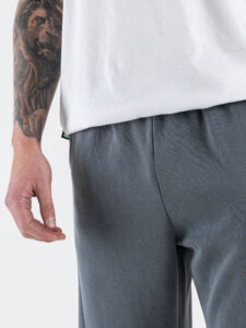 Pantalone baggy in felpa con cuciture frontali e coulisse in vita 299 Dark Grey (4)