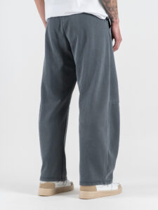 Pantalone baggy in felpa con cuciture frontali e coulisse in vita 299 Dark Grey (5)