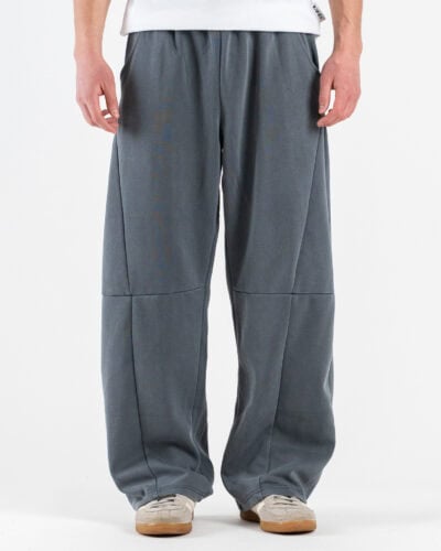 Pantalone baggy in felpa con cuciture frontali e coulisse in vita 299 Denim