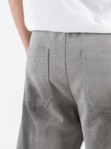 Pantalone balloon in cotone con coulisse e bottone sul fondo 76122 Grey (5)