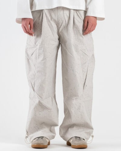 Pantalone balloon in tessuto tecnico con coulisse in vita e pences 7003 Beige