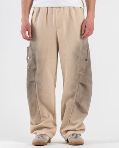 Pantalone tuta balloon leggero parachute con sfumature e tasche laterali 76120 Cream