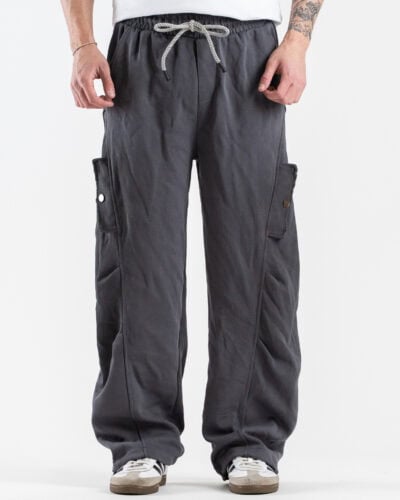 Pantalone tuta balloon leggero parachute con sfumature e tasche laterali 76120 Dark Grey