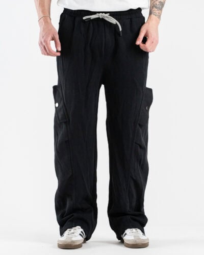 Pantalone tuta balloon leggero parachute con sfumature e tasche laterali 76120 Black