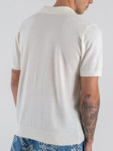 SEINSE Polo regular a mezza manica in cotone con scollo a V ME3187SS Off White (5)