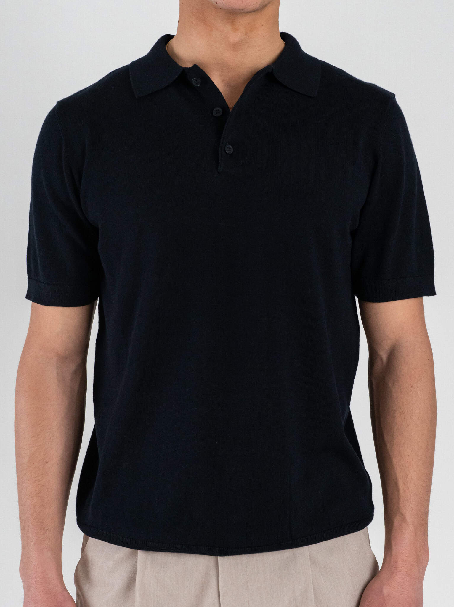 SEINSE Polo regular a mezza manica in cotone leggero ME3188SS Blu Navy