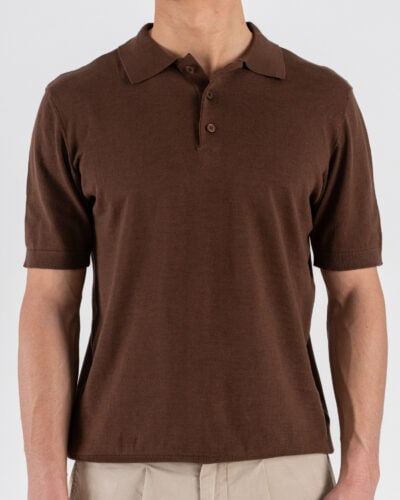 SEINSE Polo regular a mezza manica in cotone leggero ME3188SS Moka