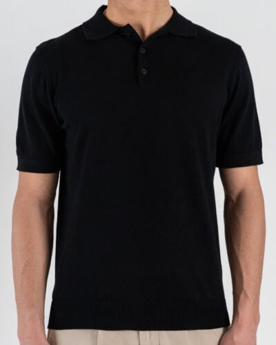 SEINSE Polo regular a mezza manica in cotone leggero ME3188SS Nero
