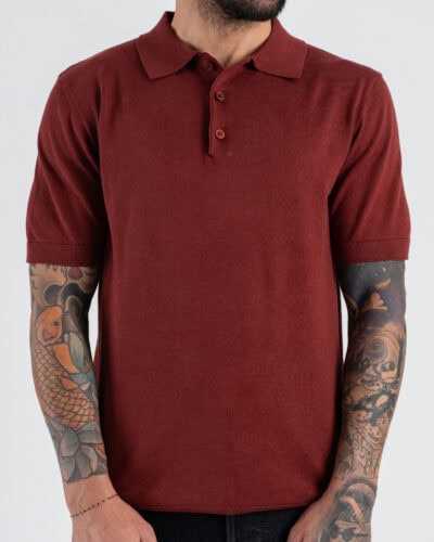 SEINSE Polo regular a mezza manica in cotone leggero ME3188SS Terracotta