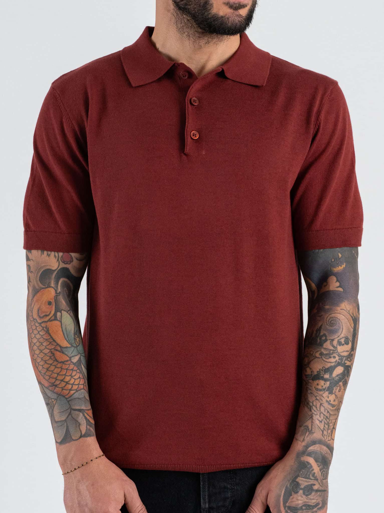 SEINSE Polo regular a mezza manica in cotone leggero ME3188SS Terracotta