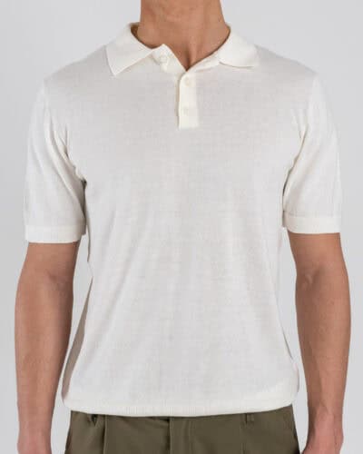 SEINSE Polo regular a mezza manica in cotone leggero ME3188SS off White