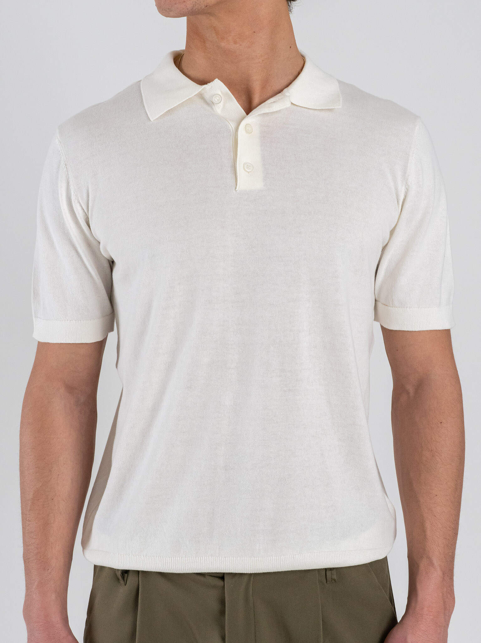 SEINSE Polo regular a mezza manica in cotone leggero ME3188SS off White