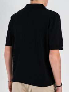 SEINSE Polo regular a mezza manica in cotone regular con scollo a V ME3187SS Nero (5)
