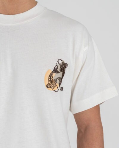 SEINSE T-shirt over con stampa carpa TE3294SS Bianca