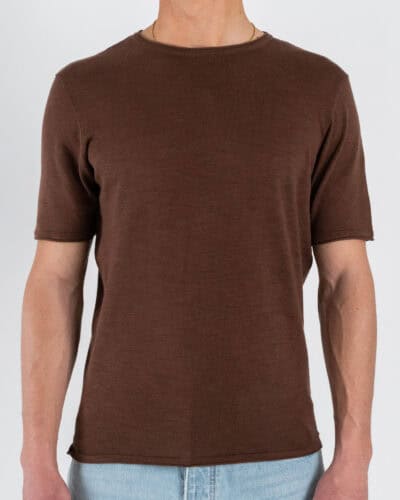 SEINSE T-shirt regular in maglia a mezza manica ME3192SS Moka