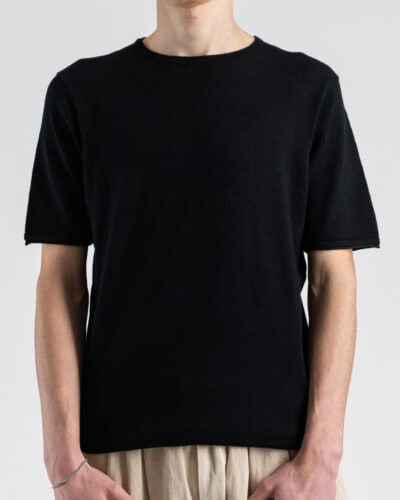 SEINSE T-shirt regular in maglia a mezza manica ME3192SS Nero