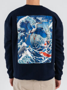 V2 Felpa over con stampa CARPE Blu (3)