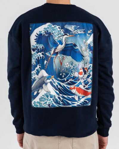 V2 Felpa over con stampa CARPE Blu