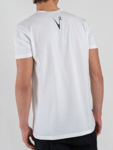 V2 T-shirt basica con taschino fantasia 500 TUBIT15 Bianca (5)