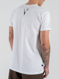 V2 T-shirt basica con taschino fantasia etnica TUBIT19 Bianca (5)