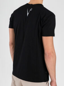 V2 T-shirt basica con taschino floreale TUNET14 Nera (5)