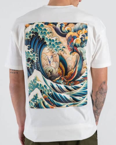 V2 T-shirt regular con stampa sul retro FENICE Panna