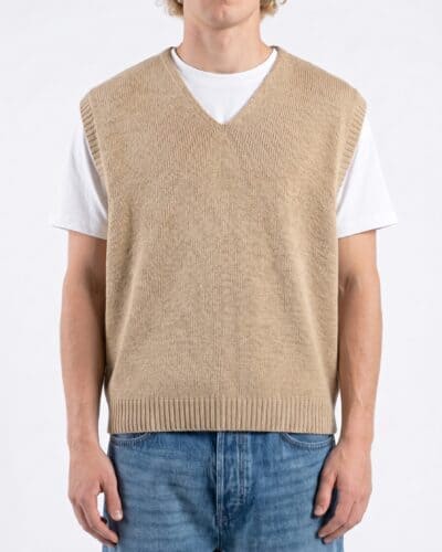 IMPERIAL Gilet regular in cotone leggero con scollo a V M81411988 Beige