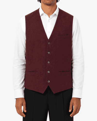 SEINSE Gilet da abito in lino GLE1122SS Rosso India