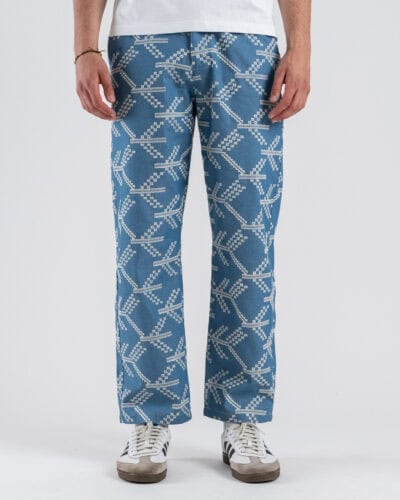 BERNA Pantalone loose fit da coordinato con ricami 261370 Azzurro