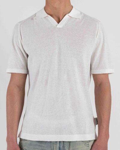 BERNA Polo regular a mezza manica con scollo a V 261047 Ecru