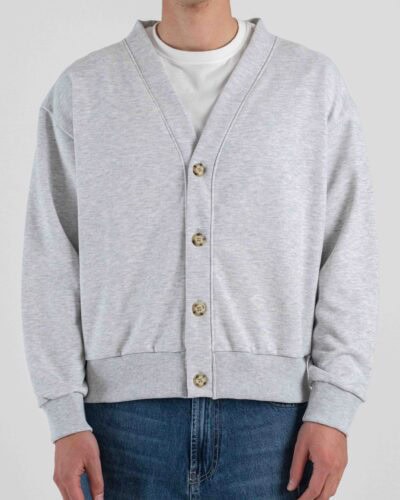 Cardigan over croppato con collo a V CANBERRA Grigio