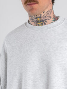 Completo tuta in cotone con Felpa over croppata girocollo + Pantalone baggy PON02 Grigio Nike (3)