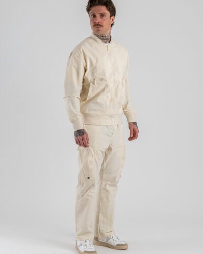 Coordinato con Bomber + Pantalone loose con tasconi laterali 2278 White
