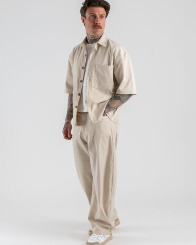 Coordinato con Camicia over a MM + Pantalone baggy 3420 Beige