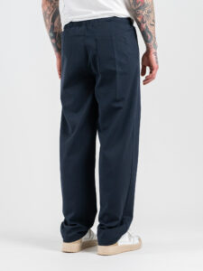 Coordinato con Camicia over con colletto a manica lunga + Pantalone baggy con coulisse in vita 7800 Blu (10)