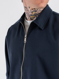 Coordinato con Camicia over con colletto a manica lunga + Pantalone baggy con coulisse in vita 7800 Blu (3)