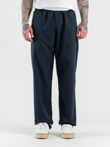 Coordinato con Camicia over con colletto a manica lunga + Pantalone baggy con coulisse in vita 7800 Blu (6)