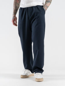 Coordinato con Camicia over con colletto a manica lunga + Pantalone baggy con coulisse in vita 7800 Blu (8)