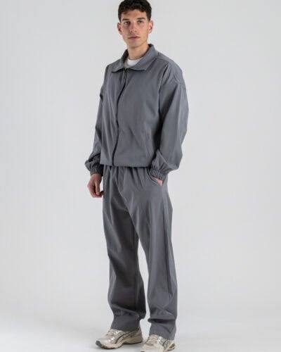 Coordinato regular giacca con zip + pantalone con coulisse 5622 Asfalto