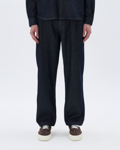 DOUBLE LABEL Pantalone baggy in denim con coulisse GLW080G