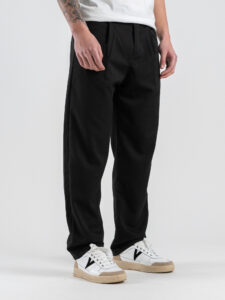 ESTASI Pantalone leggero con gamba morbida ed elastico in vita SANE’ EST Nero (2)